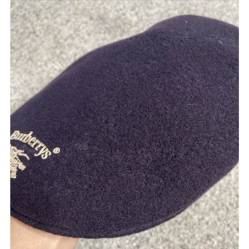 Vintage Burberrys Newsboy Cap Beret Sz 7 1/2" 100% Wool Hunting Hat England - Picture 2 of 13